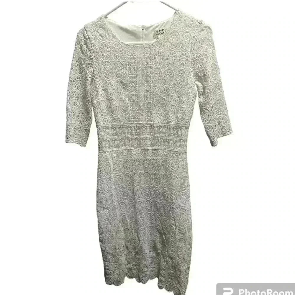 Holly Bracken White Lace Cutout Fitted Midi Dress Size XS Women’s Bridal